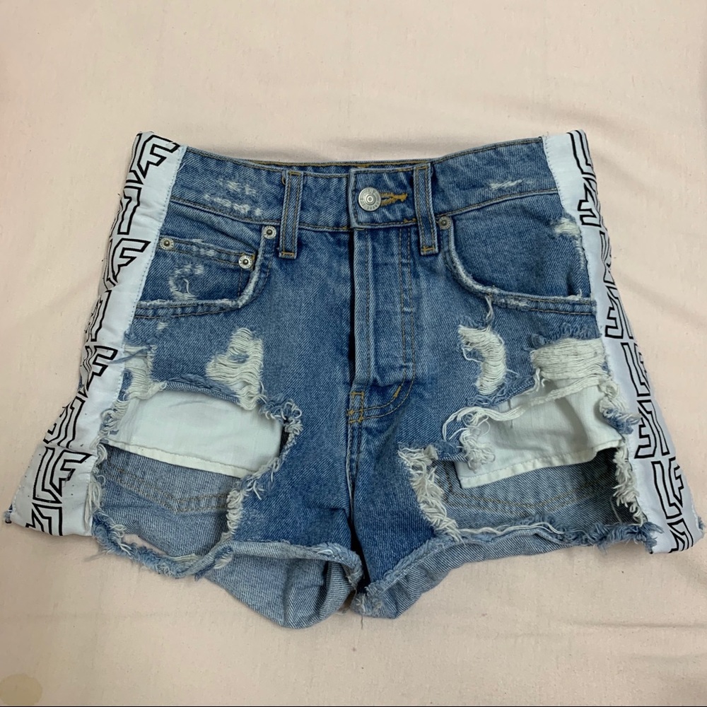 LF Carmar Distressed high waisted Denim shorts
